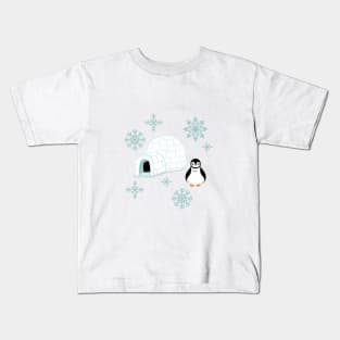 Penguins + Snowflakes Kids T-Shirt